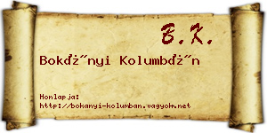Bokányi Kolumbán névjegykártya