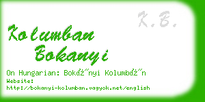 kolumban bokanyi business card